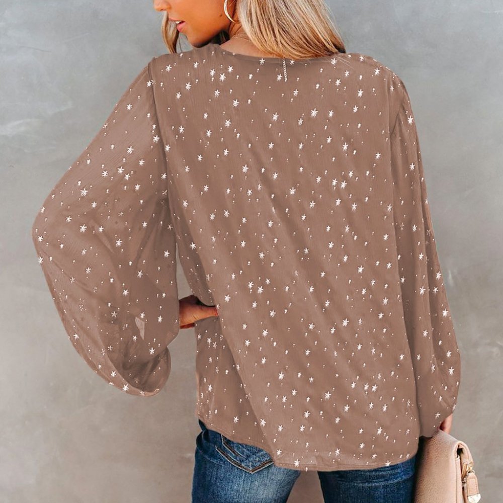 𝅺star Print Billowy Blouse - Picture 5 of 6